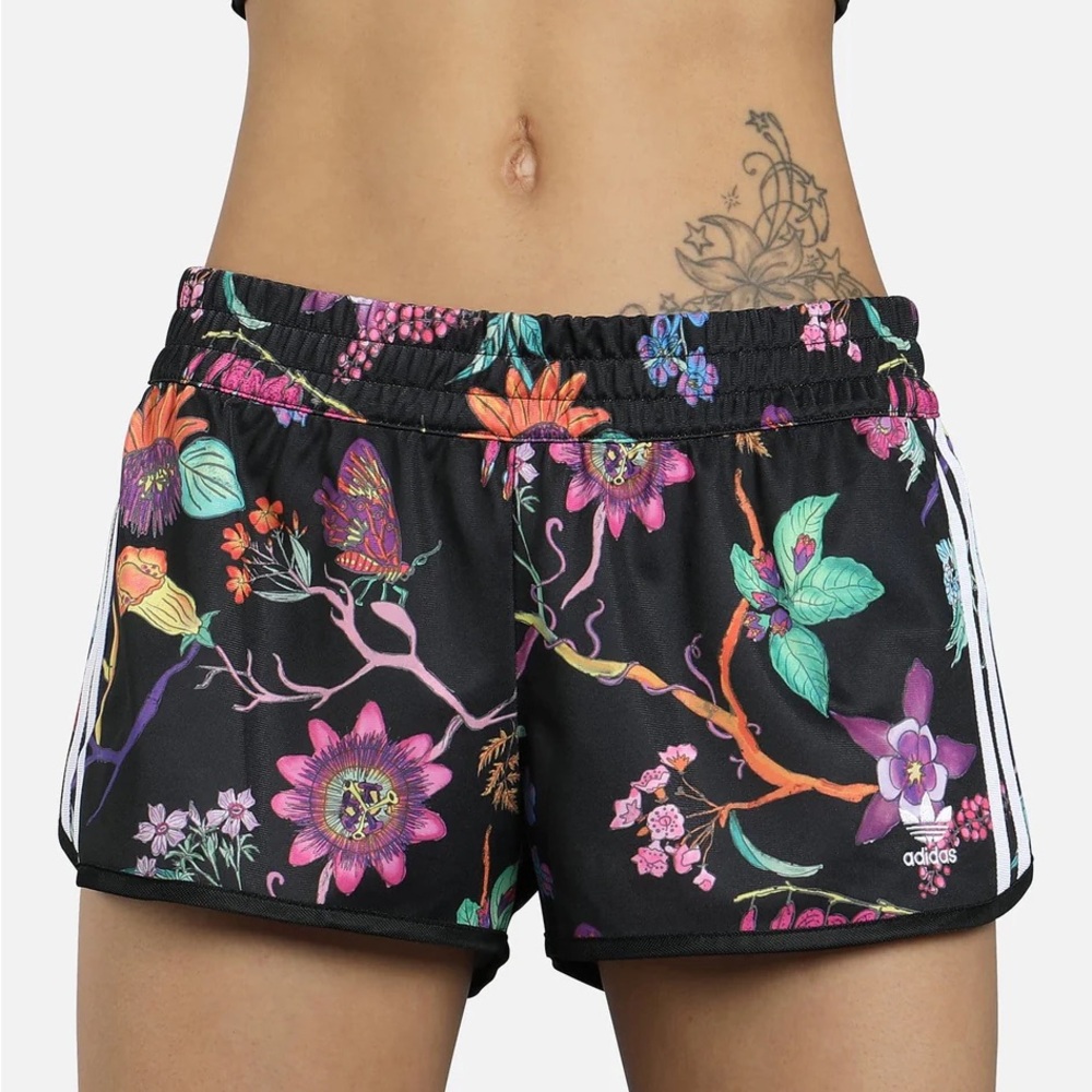 Adidas Women's Floral Black Shorts